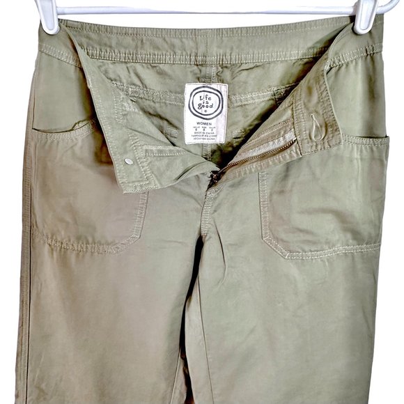 Life Is Good Green Chino Straight Leg Pants Women's 8 - Picture 8 of 10